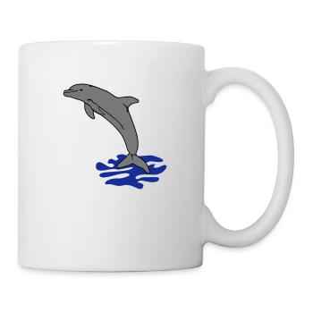 springender Delphin Delfin jumping dolphin - Tasse - Weiß - Rechts