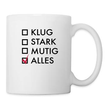 mutig - Tasse - Weiß - Rechts