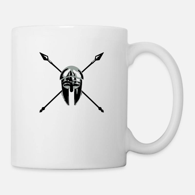 spartan-helmet-spears - Mug - white