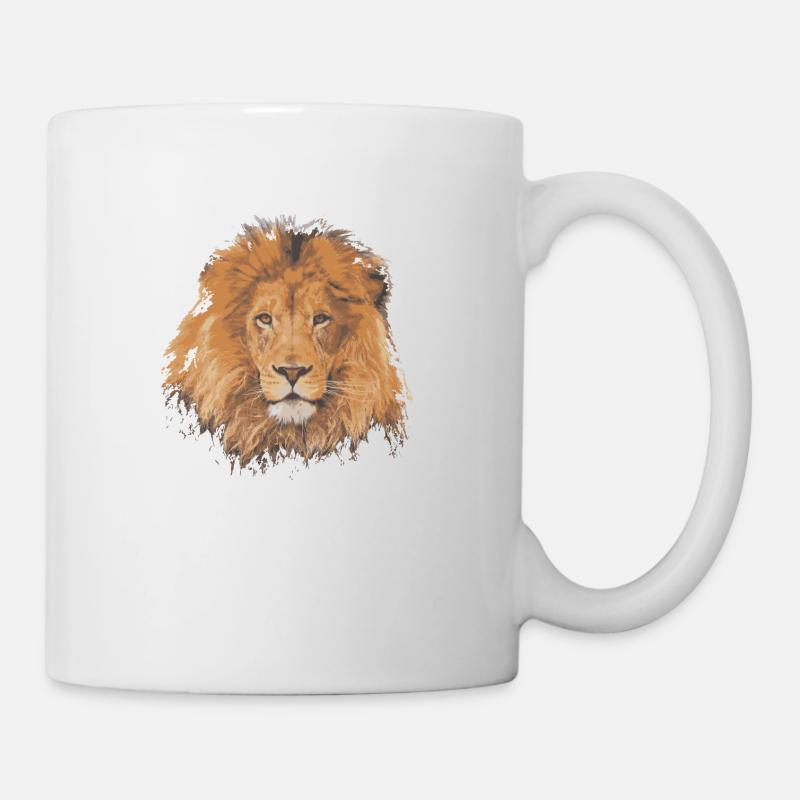 Löwe abstrakt - Tasse - Weiß