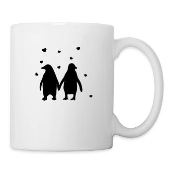 Verliebtes Pinguin Paar - Tasse - Weiß - Rechts