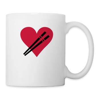 Love Stäbchen - Sushi - Tasse - Weiß - Rechts