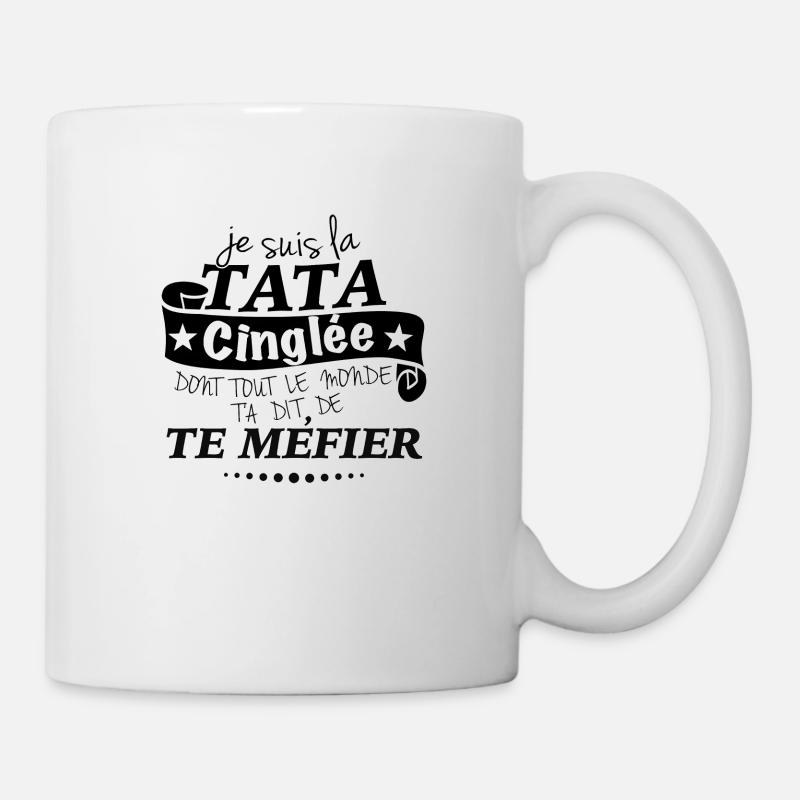 tata cinglée (noir) - Mug blanc - blanc