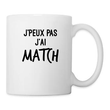 j'peux pas j'ai match - Mug blanc - blanc - Droite