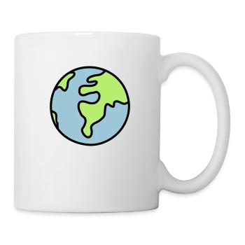 Globus - Welt - Tasse - Weiß - Rechts