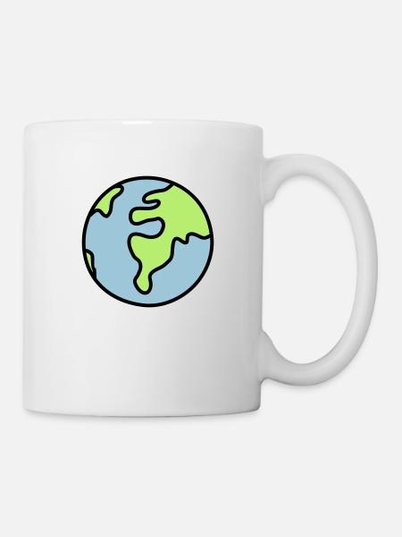 Globus - Welt - Tasse - Weiß
