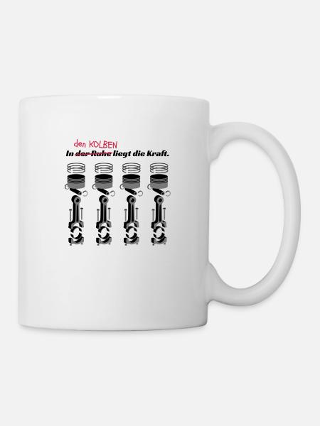 In den Kolben liegt die.. - Tasse - Weiß