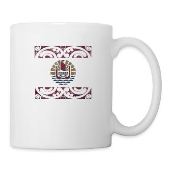 Drapeau Polynésie Française stylisé tatouage - Mug blanc - blanc - Droite