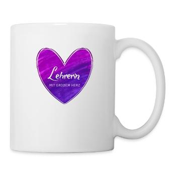 Lehrerin mit großem Herz - Tasse - Weiß - Rechts