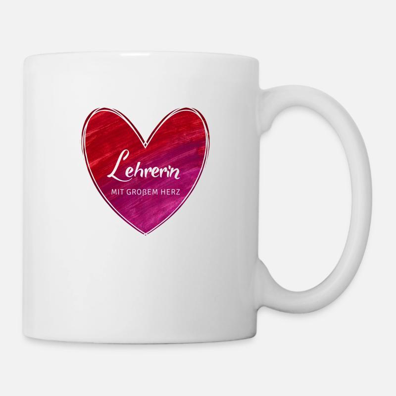 Lehrerin mit großem Herz - Tasse - Weiß