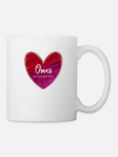 Oma mit großem Herz - Tasse - Weiß
