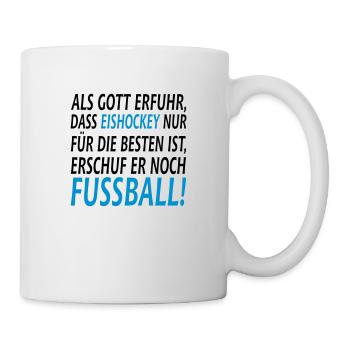 eishockey vs fussball - Tasse - Weiß - Rechts