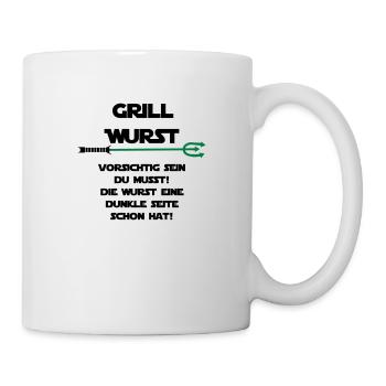 Grill Wurst dunkle Seite - Tasse - Weiß - Rechts