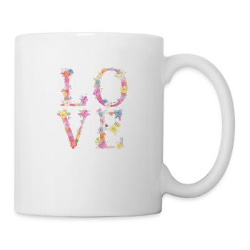 LOVE-Letters -floral - Tasse - Weiß - Rechts