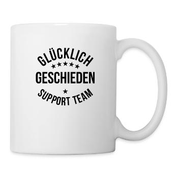Glücklich geschieden Support Team - Tasse - Weiß - Rechts