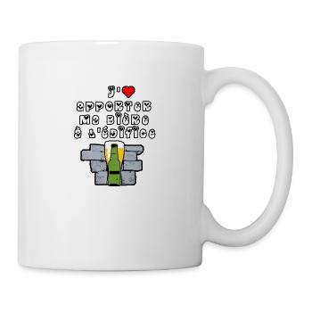 J'aime apporter ma BIÈRE à L'ÉDIFICE -Jeux de Mots - Mug blanc - blanc - Droite