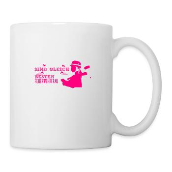 FEUERWEHRFRAU hotpink - Tasse - Weiß - Rechts