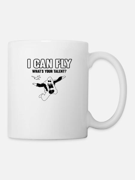 skydiving: I can fly - what's your talent? - Tasse - Weiß