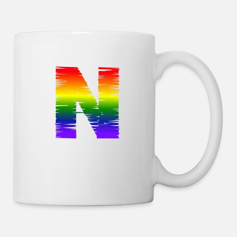 Regenbogen-N - Tasse - Weiß