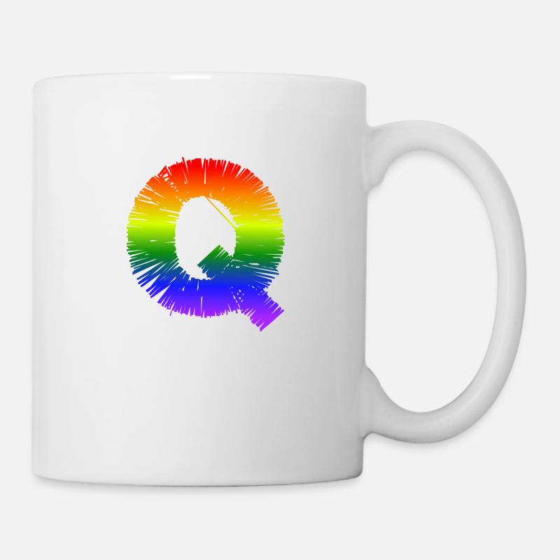 Regenbogen-Q - Tasse - Weiß