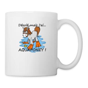 désolé mais j'ai aqua poney! - Mug blanc - blanc - Droite