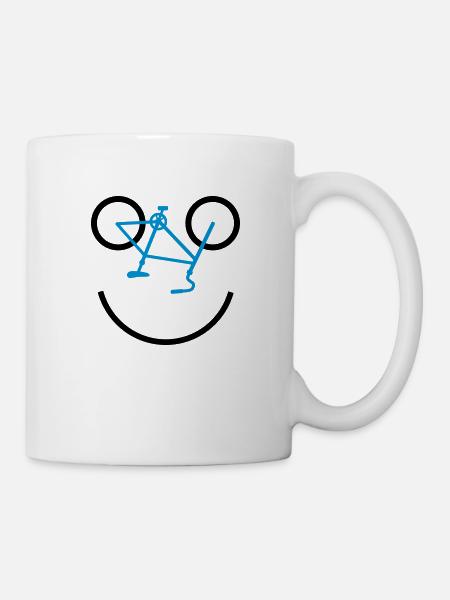 bicycle smiley - Mug - white