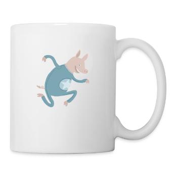 Schwein im All - Tasse - Weiß - Rechts