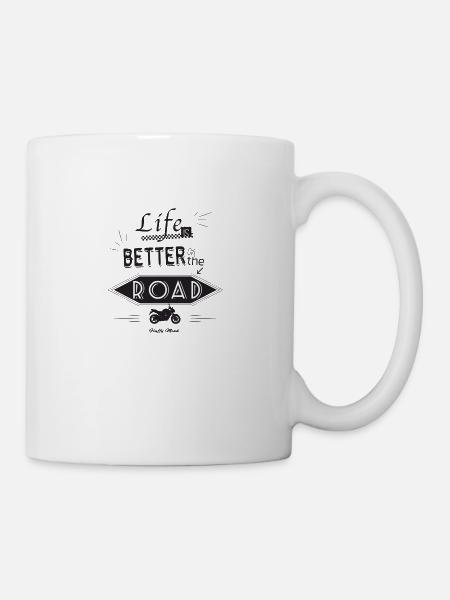 Moto - Life is better on the road - Mug blanc - blanc