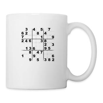 schwarz Sudoku - Tasse - Weiß - Rechts