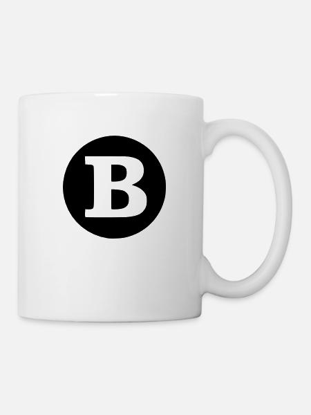 B - Buchstabe SOLO transparent - Tasse - Weiß