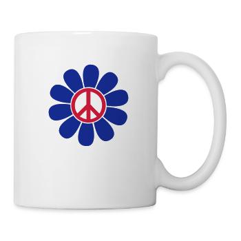 Peace Blume Flower Power Peace Symbol Zeichen - Tasse - Weiß - Rechts