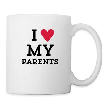 I love my Parents Herz - Tasse - Weiß - Rechts