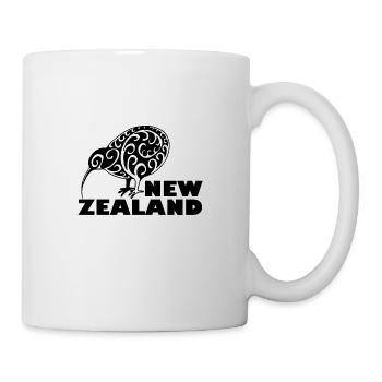 New Zealand kiwi lettrage Nouvelle-Zélande, noir - Mug blanc - blanc - Droite