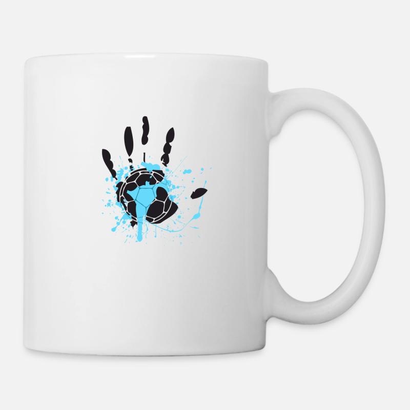 Hand Bleu grand - Mug blanc - blanc