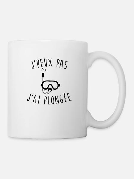 Je peux pas j'ai plongée - Mug blanc - blanc
