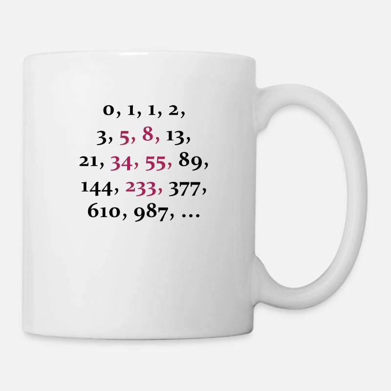 fibonacci sequence (2c) - Tasse - Weiß