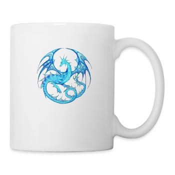 Drachenmandala_Eisdrache - Tasse - Weiß - Rechts