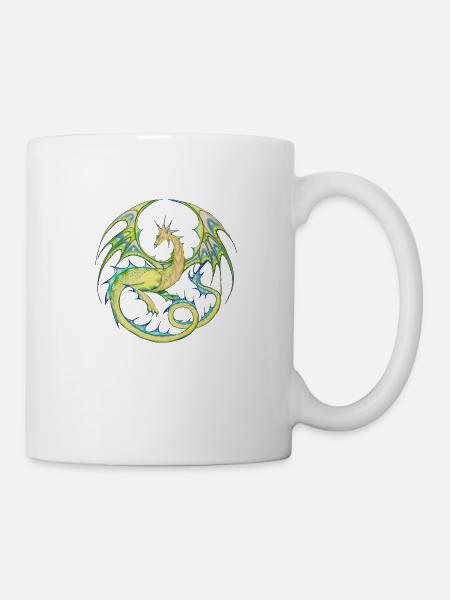 Drachenmandala_Frühlingsdrache - Mug blanc - blanc