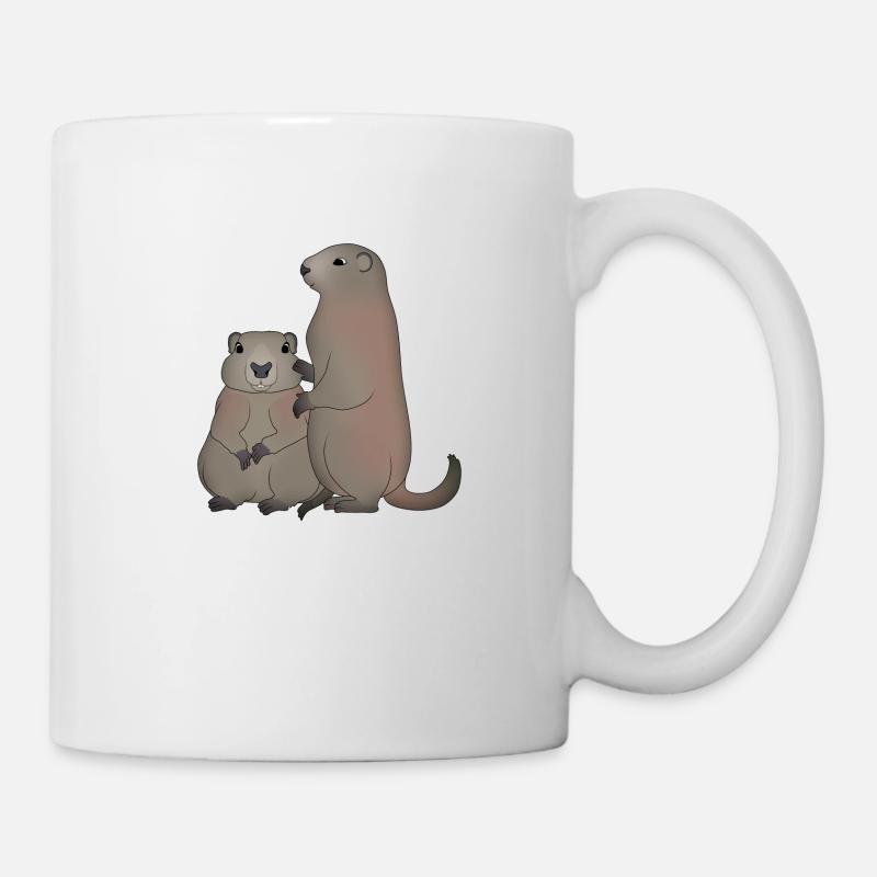 Zwei Murmeltiere - Tasse - Weiß