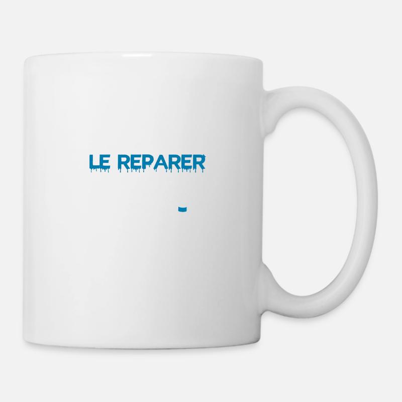 Si papa ne peut pas le reparer personne ne peut - Mug blanc - blanc