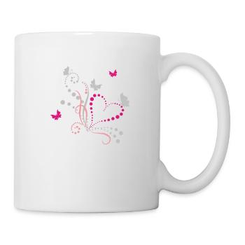 Schmetterlinge - Tasse - Weiß - Rechts