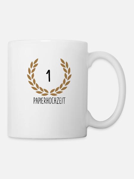 Hochzeitstag 1 - Tasse - Weiß