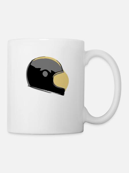 Retro Cafe Racer Helmet - Mug - white