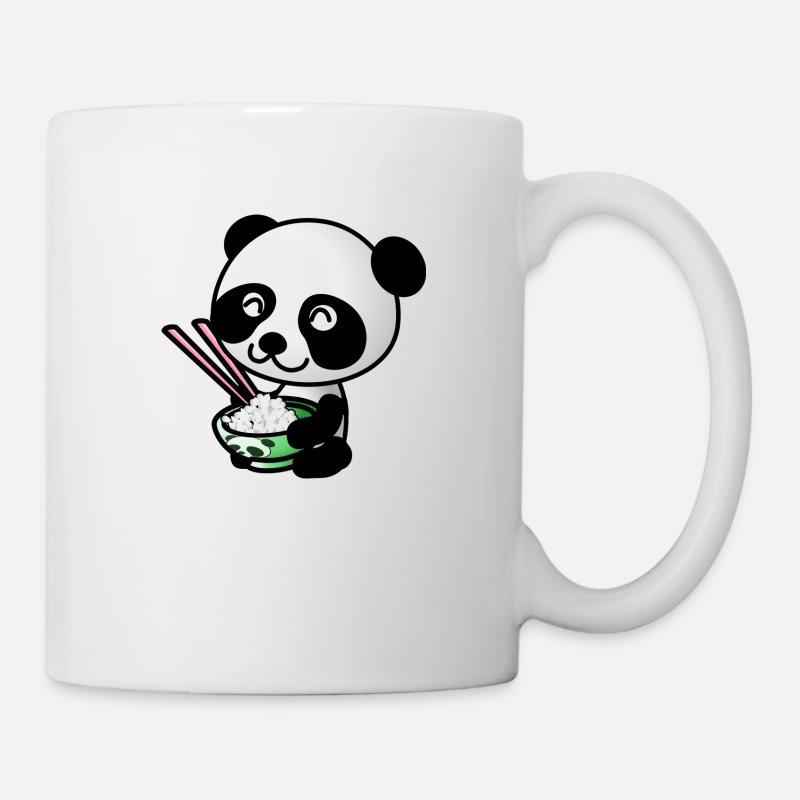 Panda doux avec un bol de riz - Mug blanc - blanc