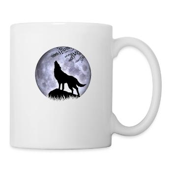 Wolf full moon Halloween night nightmare nightmare - Mug - white - Right