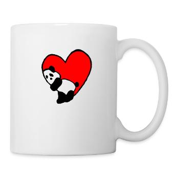 panda coeur - Mug blanc - blanc - Droite