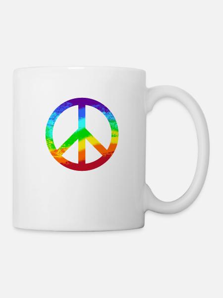 Pacifique Reggae signe de paix - Mug blanc - blanc