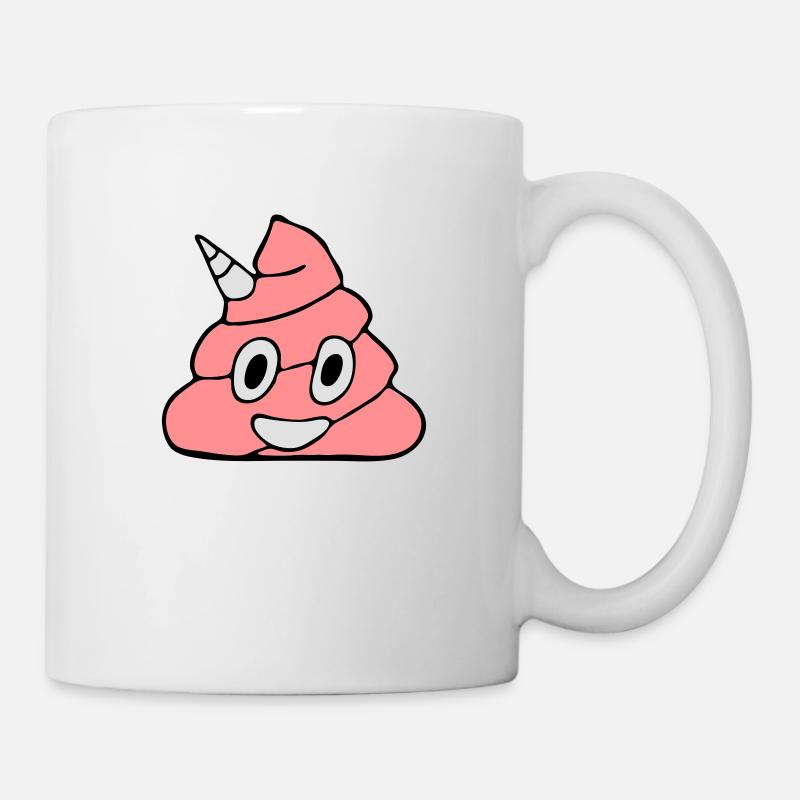Pinker Unicorn Kackhaufen - Mug blanc - blanc