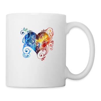 Buntes Herz - Tasse - Weiß - Rechts