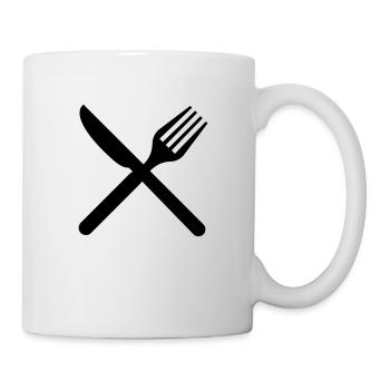 Messer & Gabel - Tasse - Weiß - Rechts